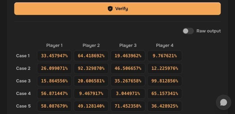 CSBattle's fairness page verifying the battle: one ticket per player per case, matching the tickets in the battle